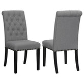 Orleans Furniture - Coaster - Alana Fabric Upholstered Dining Side Chair Grey (Set of 2) - 115162